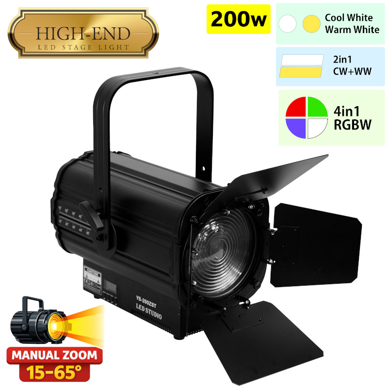 LEDズームフレネルライト 200W 15-65°W/WA/RGBW